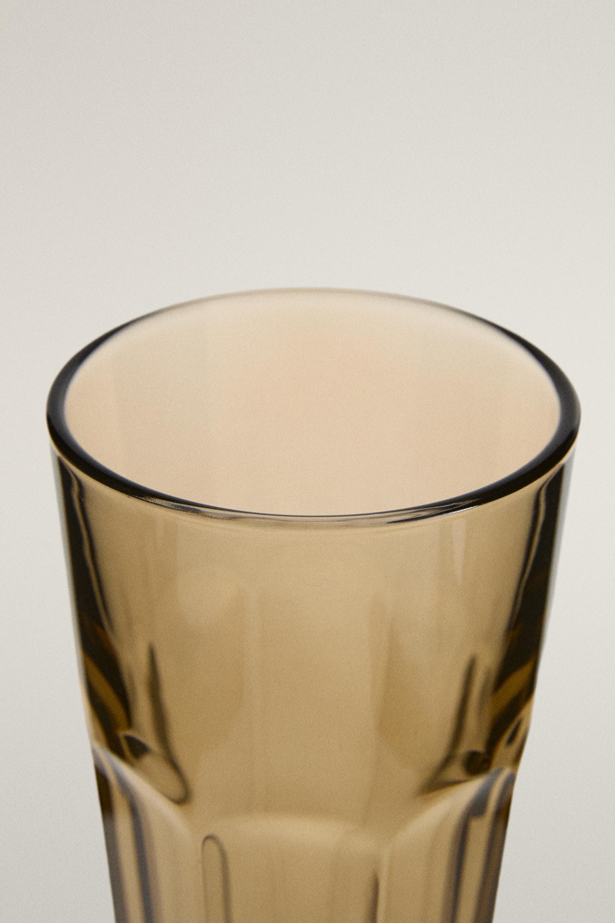 FACETED RAISED DESIGN GLASS SOFT DRINK TUMBLER